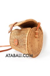 Ata mini barrel bag with leather